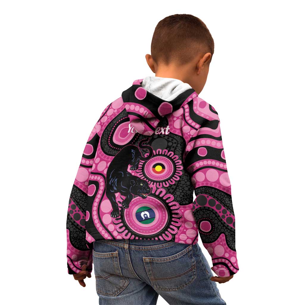 Panthers NAIDOC Week 2026 Personalised Kid Hoodie 50 Years of Deadly Aboriginal Art Pink
