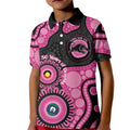 Panthers NAIDOC Week 2026 Personalised Kid Polo Shirt 50 Years of Deadly Aboriginal Art Pink
