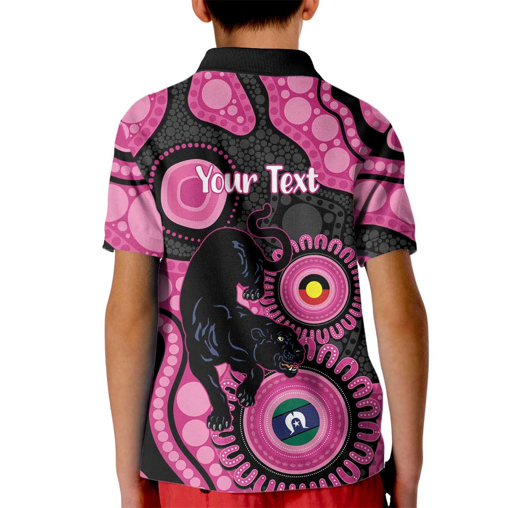 Panthers NAIDOC Week 2026 Personalised Kid Polo Shirt 50 Years of Deadly Aboriginal Art Pink
