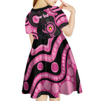 Panthers NAIDOC Week 2026 Personalised Kid Short Sleeve Dress 50 Years of Deadly Aboriginal Art Pink