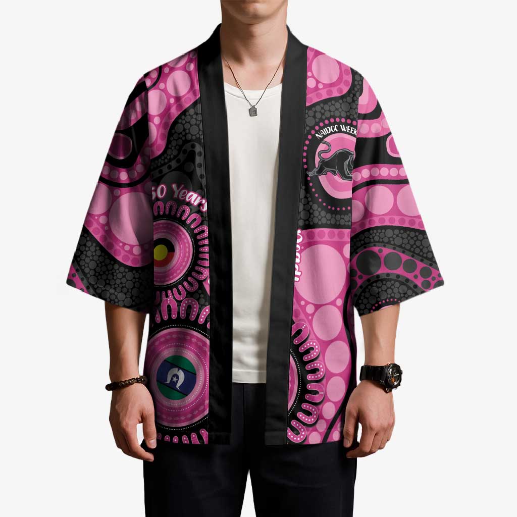 Panthers NAIDOC Week 2026 Personalised Kimono 50 Years of Deadly Aboriginal Art Pink