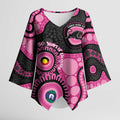 Panthers NAIDOC Week 2026 Personalised Kimono Sleeve Blouse 50 Years of Deadly Aboriginal Art Pink