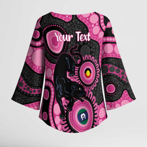 Panthers NAIDOC Week 2026 Personalised Kimono Sleeve Blouse 50 Years of Deadly Aboriginal Art Pink