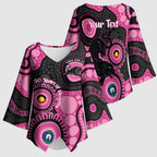 Panthers NAIDOC Week 2026 Personalised Kimono Sleeve Blouse 50 Years of Deadly Aboriginal Art Pink