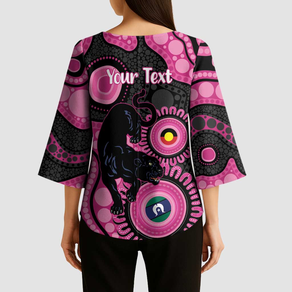 Panthers NAIDOC Week 2026 Personalised Kimono Sleeve Blouse 50 Years of Deadly Aboriginal Art Pink