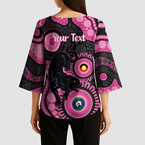Panthers NAIDOC Week 2026 Personalised Kimono Sleeve Blouse 50 Years of Deadly Aboriginal Art Pink
