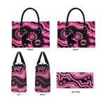 Panthers NAIDOC Week 2026 Personalised Leather Bag 50 Years of Deadly Aboriginal Art Pink