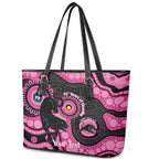 Panthers NAIDOC Week 2026 Personalised Leather Tote Bag 50 Years of Deadly Aboriginal Art Pink