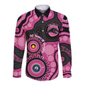 Panthers NAIDOC Week 2026 Personalised Long Sleeve Button Shirt 50 Years of Deadly Aboriginal Art Pink
