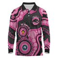 Panthers NAIDOC Week 2026 Personalised Long Sleeve Polo Shirt 50 Years of Deadly Aboriginal Art Pink