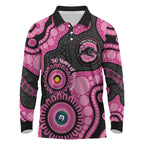 Panthers NAIDOC Week 2026 Personalised Long Sleeve Polo Shirt 50 Years of Deadly Aboriginal Art Pink