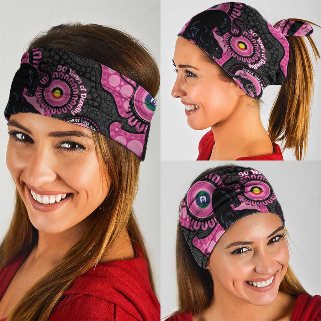 Panthers NAIDOC Week 2026 Personalised Neck Gaiter 50 Years of Deadly Aboriginal Art Pink
