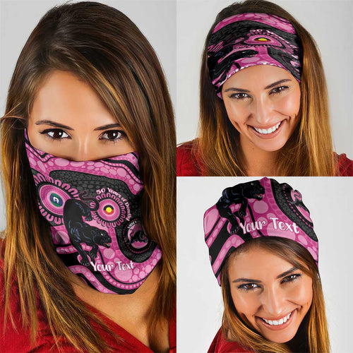 Panthers NAIDOC Week 2026 Personalised Neck Gaiter 50 Years of Deadly Aboriginal Art Pink