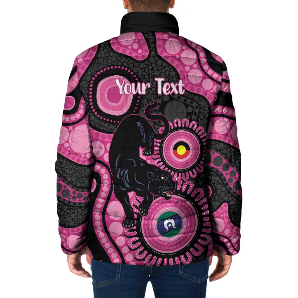 Panthers NAIDOC Week 2026 Personalised Padded Jacket 50 Years of Deadly Aboriginal Art Pink