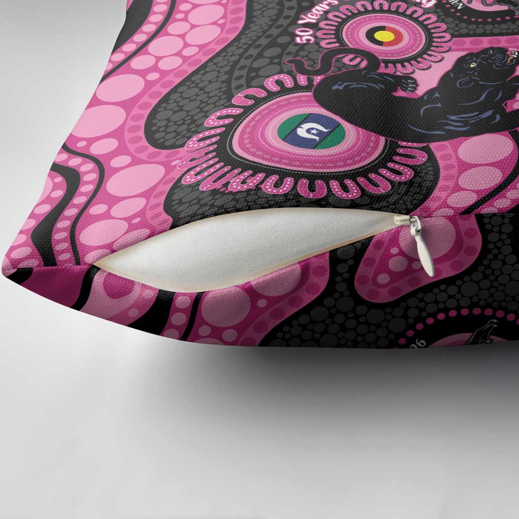 Panthers NAIDOC Week 2026 Personalised Pillow Cover 50 Years of Deadly Aboriginal Art Pink