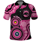 Panthers NAIDOC Week 2026 Personalised Polo Shirt 50 Years of Deadly Aboriginal Art Pink