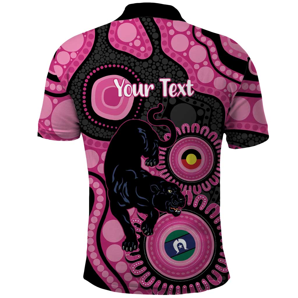 Panthers NAIDOC Week 2026 Personalised Polo Shirt 50 Years of Deadly Aboriginal Art Pink