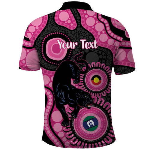 Panthers NAIDOC Week 2026 Personalised Polo Shirt 50 Years of Deadly Aboriginal Art Pink