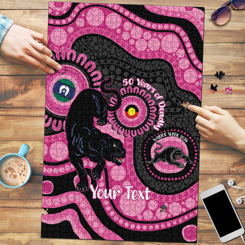 Panthers NAIDOC Week 2026 Personalised Puzzle 50 Years of Deadly Aboriginal Art Pink