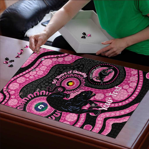 Panthers NAIDOC Week 2026 Personalised Puzzle 50 Years of Deadly Aboriginal Art Pink