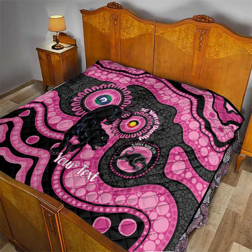 Panthers NAIDOC Week 2026 Personalised Quilt 50 Years of Deadly Aboriginal Art Pink