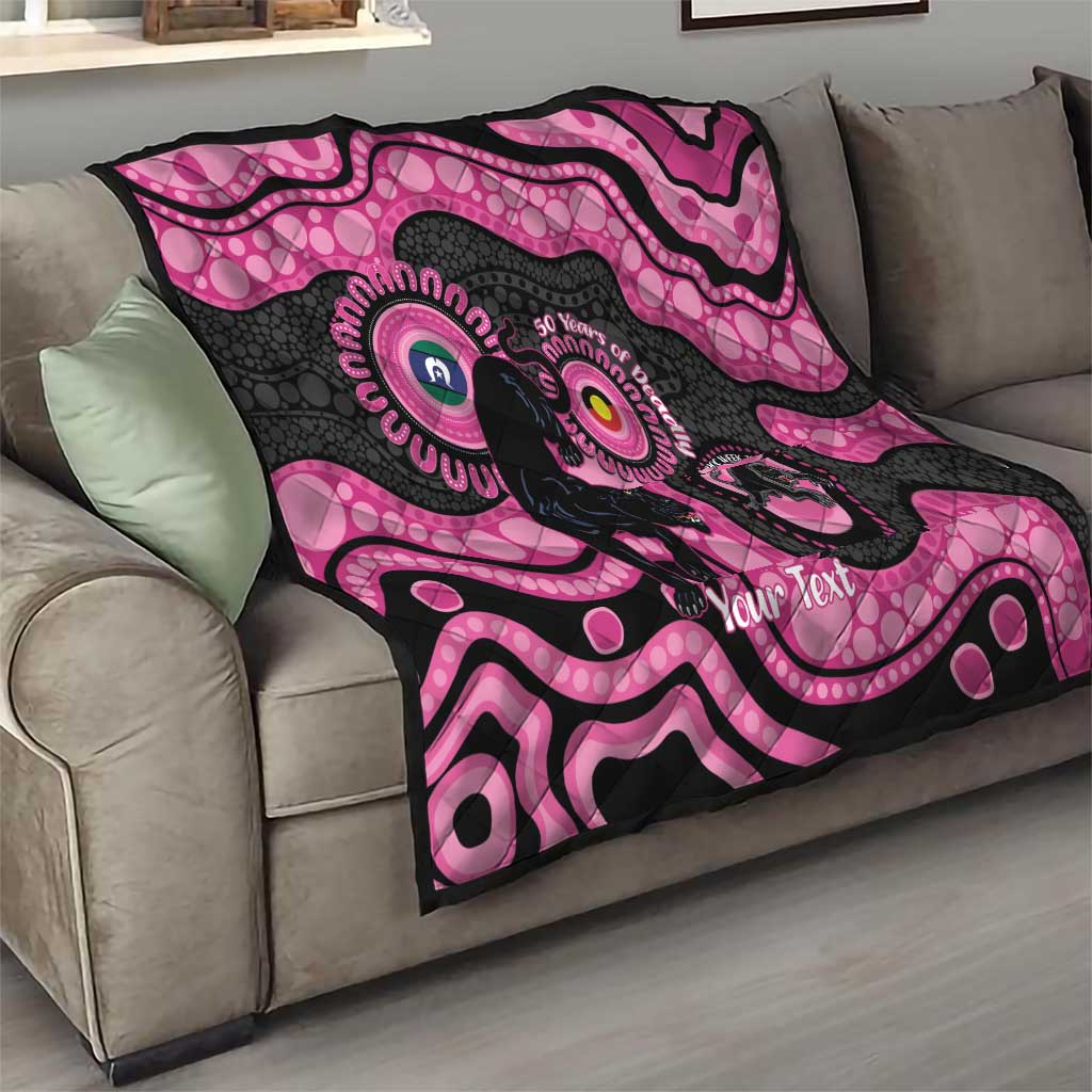 Panthers NAIDOC Week 2026 Personalised Quilt 50 Years of Deadly Aboriginal Art Pink