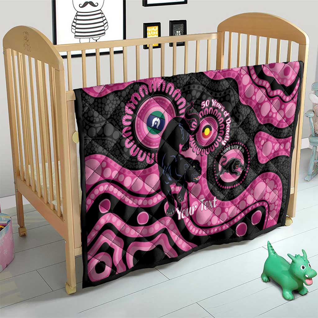 Panthers NAIDOC Week 2026 Personalised Quilt 50 Years of Deadly Aboriginal Art Pink