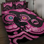 Panthers NAIDOC Week 2026 Personalised Quilt Bed Set 50 Years of Deadly Aboriginal Art Pink