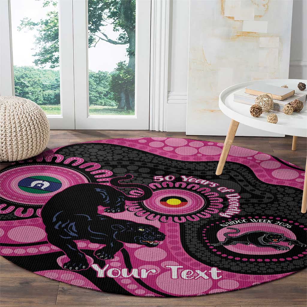 Panthers NAIDOC Week 2026 Personalised Round Carpet 50 Years of Deadly Aboriginal Art Pink