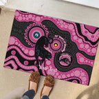 Panthers NAIDOC Week 2026 Personalised Rubber Doormat 50 Years of Deadly Aboriginal Art Pink