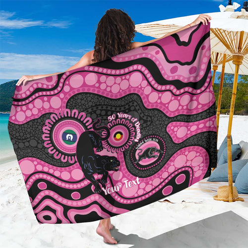 Panthers NAIDOC Week 2026 Personalised Sarong 50 Years of Deadly Aboriginal Art Pink