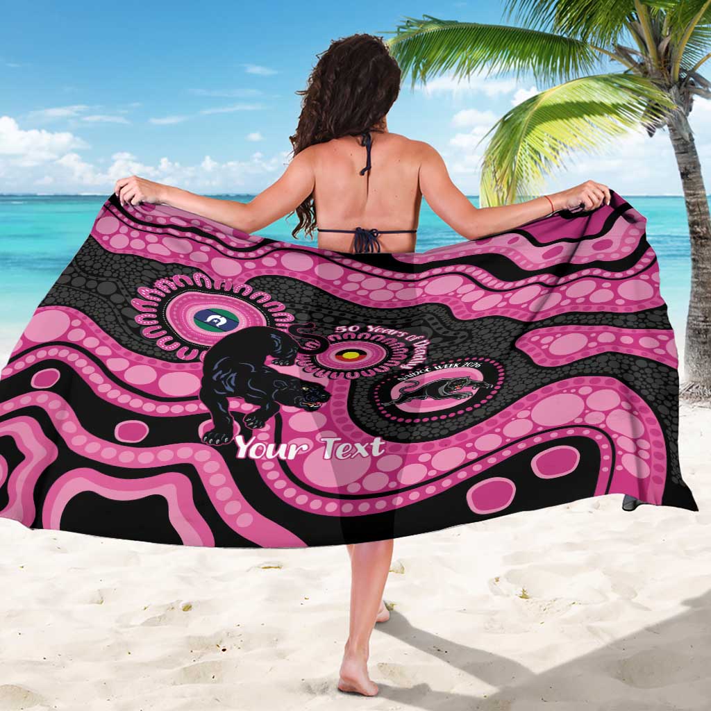 Panthers NAIDOC Week 2026 Personalised Sarong 50 Years of Deadly Aboriginal Art Pink