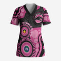 Panthers NAIDOC Week 2026 Personalised Scrub Top 50 Years of Deadly Aboriginal Art Pink
