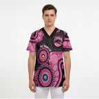 Panthers NAIDOC Week 2026 Personalised Scrub Top 50 Years of Deadly Aboriginal Art Pink