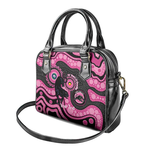 Panthers NAIDOC Week 2026 Personalised Shoulder Handbag 50 Years of Deadly Aboriginal Art Pink