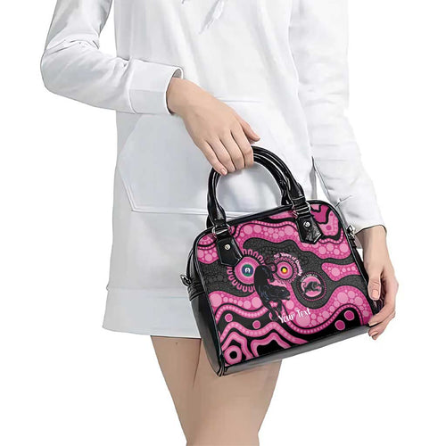 Panthers NAIDOC Week 2026 Personalised Shoulder Handbag 50 Years of Deadly Aboriginal Art Pink