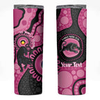 Panthers NAIDOC Week 2026 Personalised Skinny Tumbler 50 Years of Deadly Aboriginal Art Pink