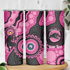 Panthers NAIDOC Week 2026 Personalised Skinny Tumbler 50 Years of Deadly Aboriginal Art Pink