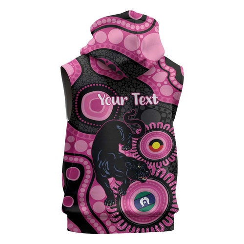 Panthers NAIDOC Week 2026 Personalised Sleeveless Hoodie 50 Years of Deadly Aboriginal Art Pink