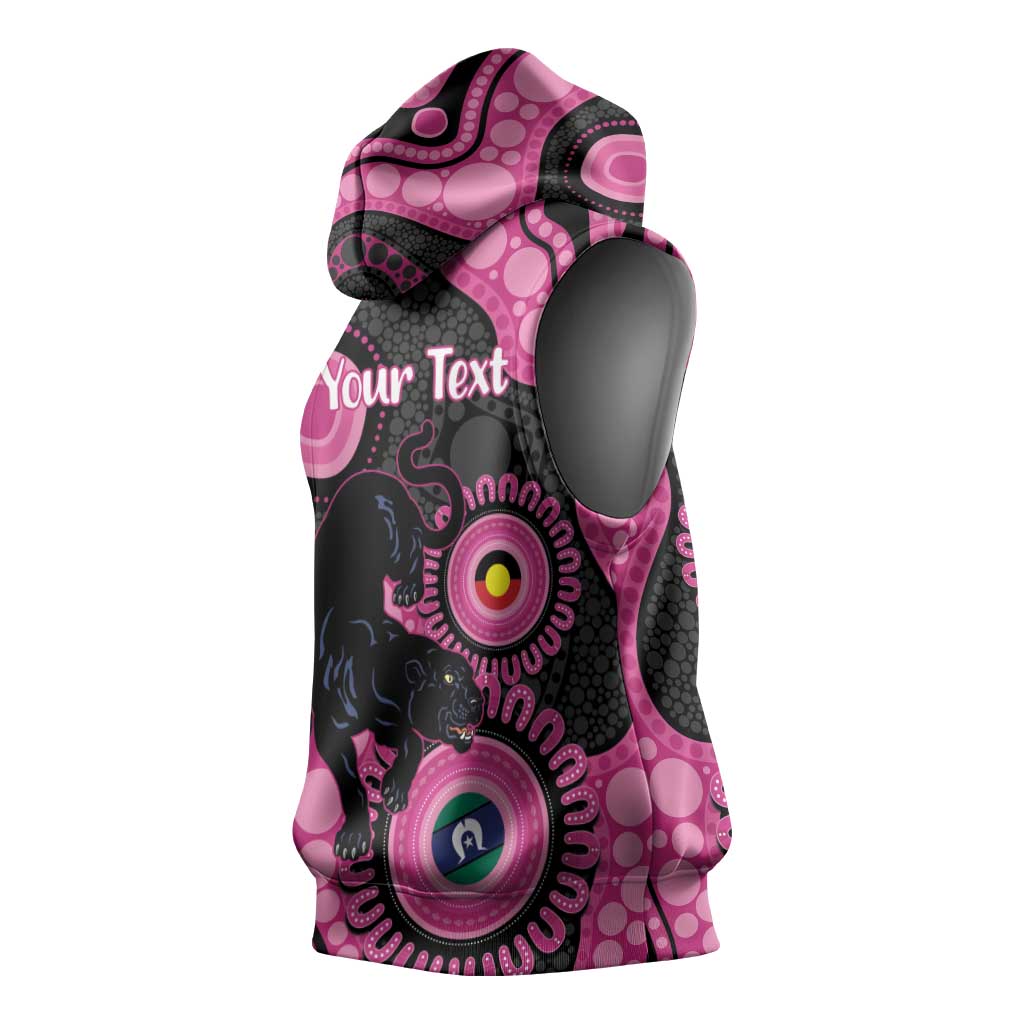 Panthers NAIDOC Week 2026 Personalised Sleeveless Hoodie 50 Years of Deadly Aboriginal Art Pink
