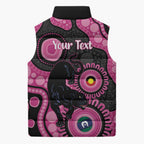 Panthers NAIDOC Week 2026 Personalised Sleeveless Puffer Jacket 50 Years of Deadly Aboriginal Art Pink