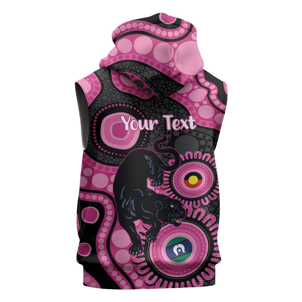 Panthers NAIDOC Week 2026 Personalised Sleeveless Zip Hoodie 50 Years of Deadly Aboriginal Art Pink