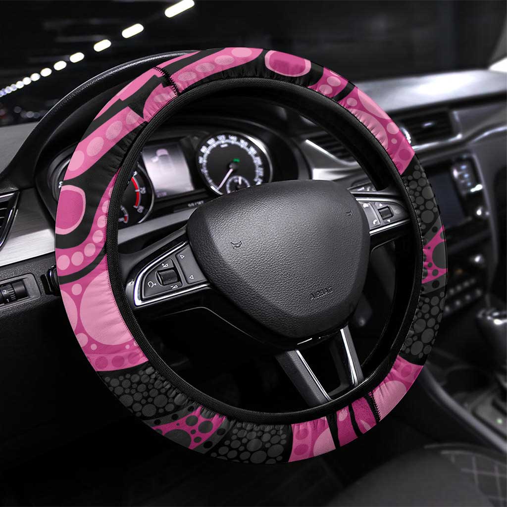 Panthers NAIDOC Week 2026 Steering Wheel Cover 50 Years of Deadly Aboriginal Art Pink
