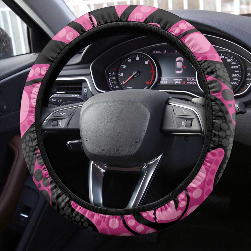 Panthers NAIDOC Week 2026 Steering Wheel Cover 50 Years of Deadly Aboriginal Art Pink