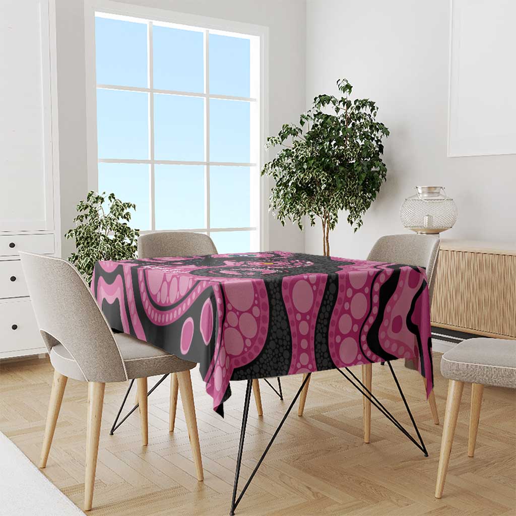 Panthers NAIDOC Week 2026 Personalised Tablecloth 50 Years of Deadly Aboriginal Art Pink