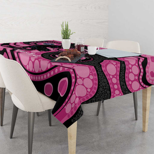 Panthers NAIDOC Week 2026 Personalised Tablecloth 50 Years of Deadly Aboriginal Art Pink