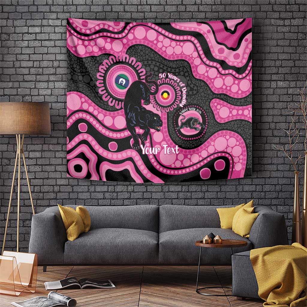 Panthers NAIDOC Week 2026 Personalised Tapestry 50 Years of Deadly Aboriginal Art Pink