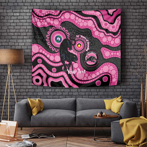 Panthers NAIDOC Week 2026 Personalised Tapestry 50 Years of Deadly Aboriginal Art Pink