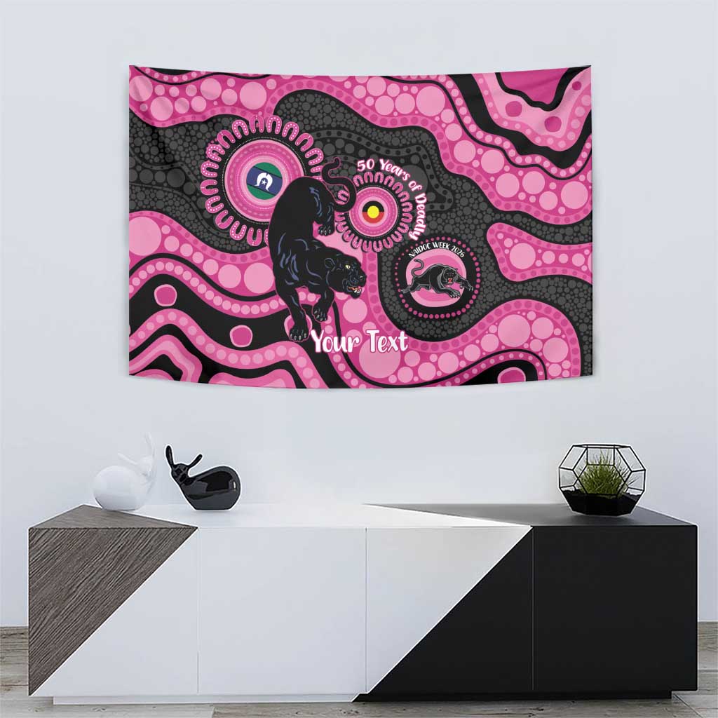 Panthers NAIDOC Week 2026 Personalised Tapestry 50 Years of Deadly Aboriginal Art Pink