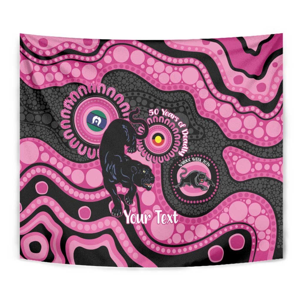 Panthers NAIDOC Week 2026 Personalised Tapestry 50 Years of Deadly Aboriginal Art Pink